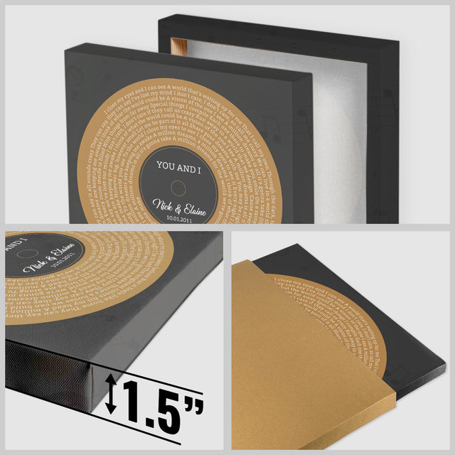 Melody Square Canvas Print, Customize Song Lyrics & Name Wall Art