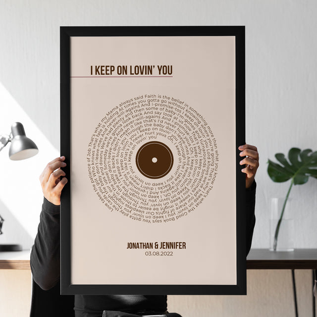 Custom Song Lyrics Print, Pastel Sand Vinyl Record Wall Art