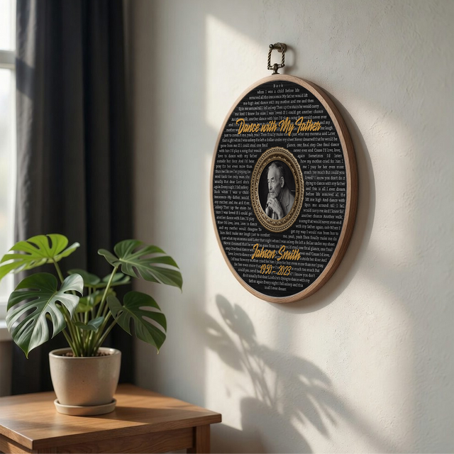 Personalized Song Lyrics Vinyl Record - Framed Round Wall Art - TONI05