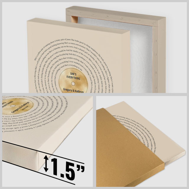 Vintage Harmony Square Canvas, Customize Song Lyric Art Prints