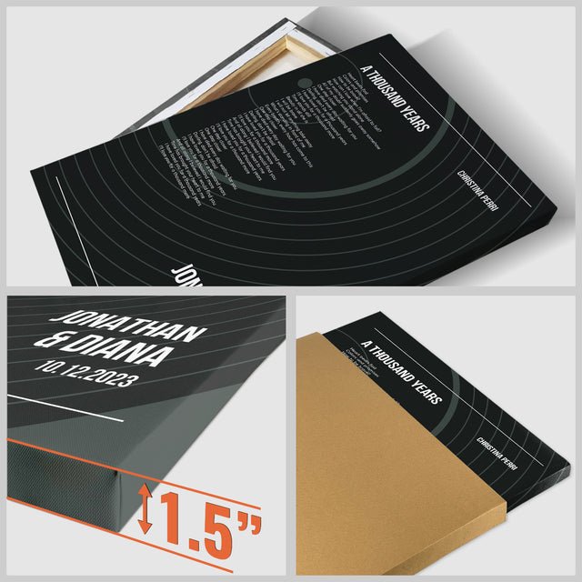 Personalized Classic Vinyl Record Canvas, Custom Song And Name