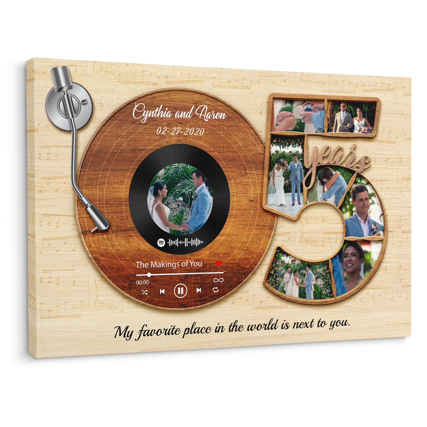 5th Anniversary Vinyl Record Canvas 1