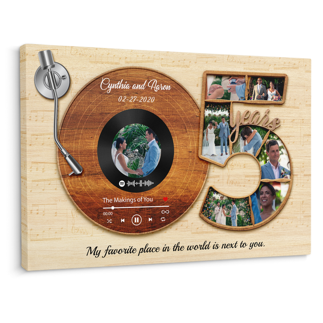 5th Anniversary Vinyl Record Canvas 1
