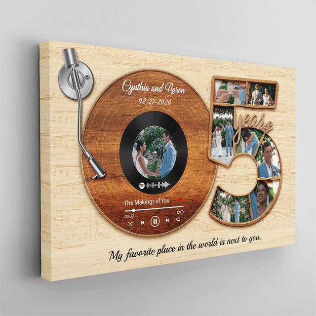 5th Anniversary Vinyl Record Canvas 3
