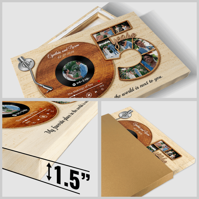 5th Anniversary Vinyl Record Canvas 5