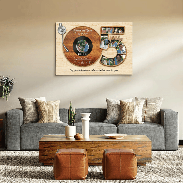 5th Anniversary Vinyl Record Canvas 6