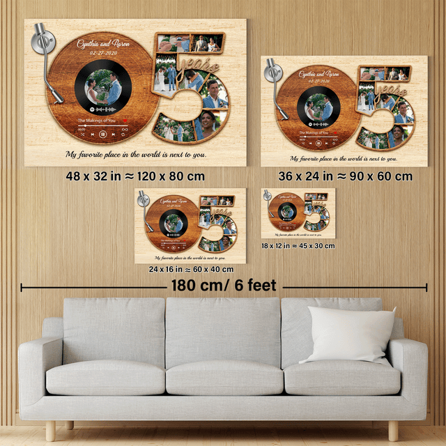 5th Anniversary Vinyl Record Canvas 7