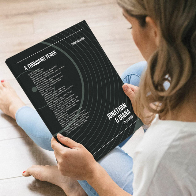 Personalized Classic Vinyl Record Canvas, Custom Song And Name