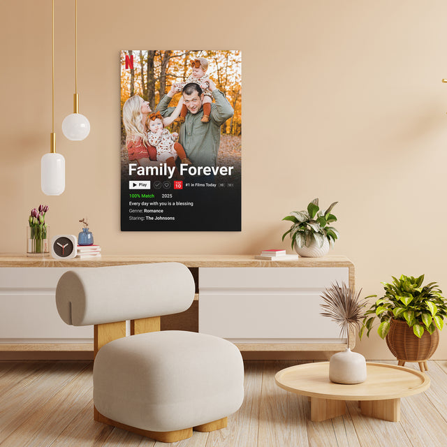 Personalized Loveflix Movie Poster Canvas