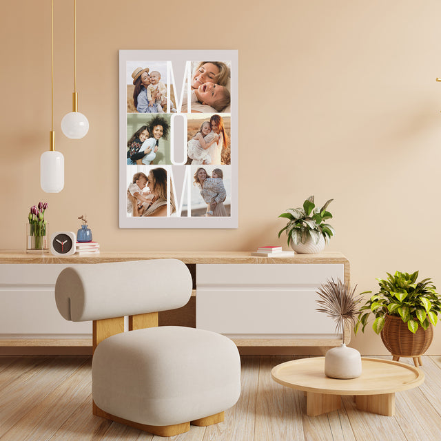 Mom Photo Collage Canvas Wall Art Custom 6 Pictures
