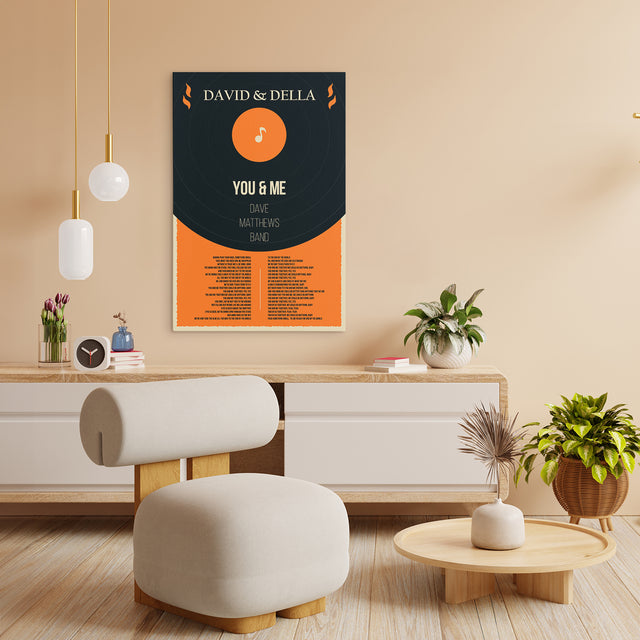 Nostalgic Vinyl Lyrics Canvas, Custom Song Lyrics And Name