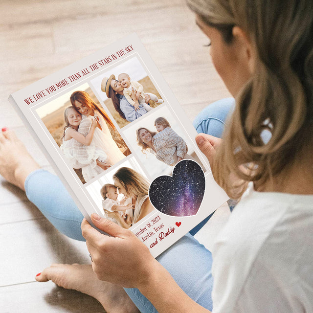 Mom Star Map Photo Collage Canvas Print Custom 4 Pictures