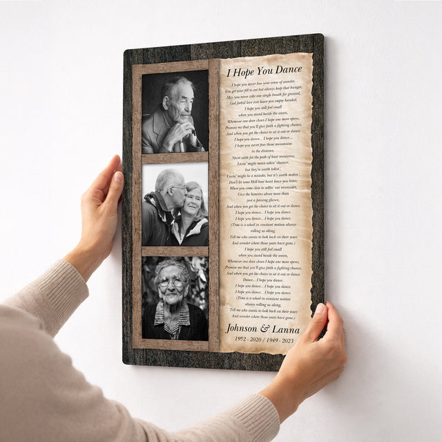 Personalized Memorial Photo Collage & Song Lyrics Metal Print