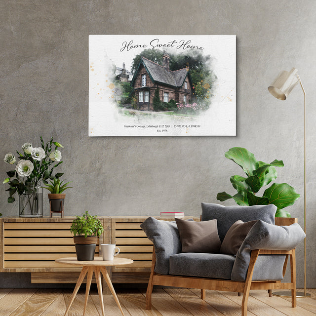 Custom Watercolor Home Portrait
