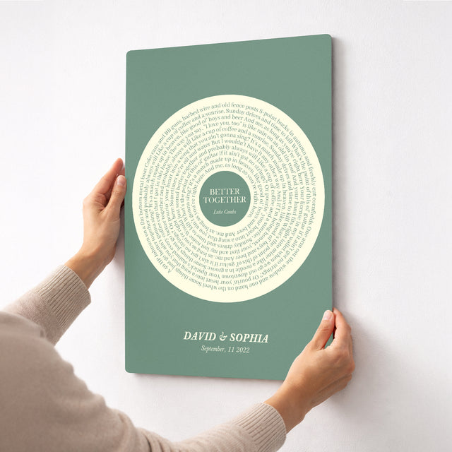 Personalized Minimal Song Lyrics Metal Print