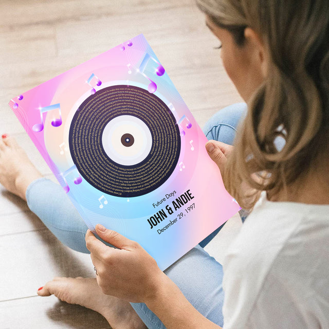 Gradient Personalized Canvas, Song Lyrics On Wall Art