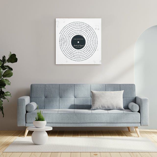 Custom Song Lyrics And Text White Background Canvas