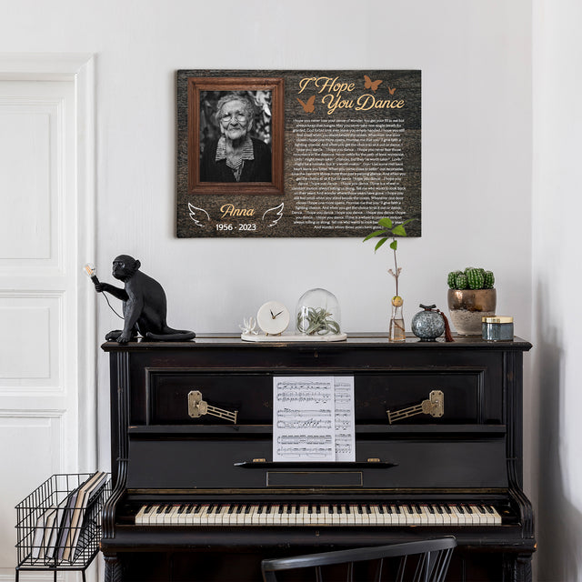 Personalized Memorial Canvas with Frame, Song Lyrics On Canvas