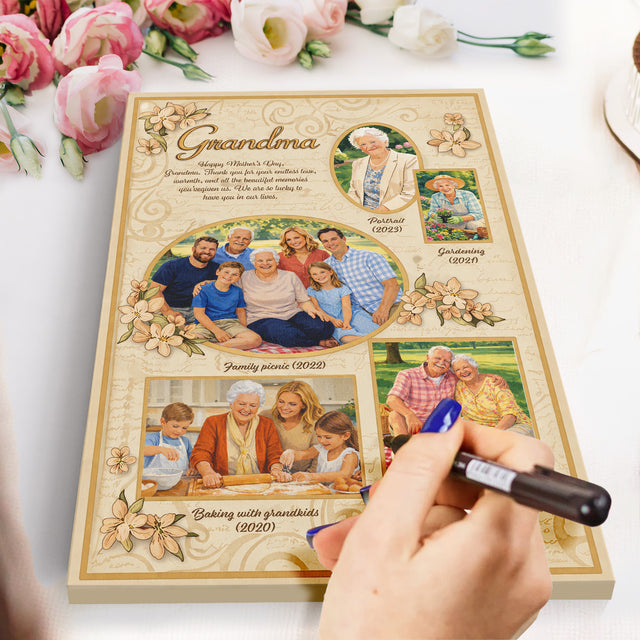 Personalized Grandma Canvas – Custom Photo Collage Gift for Grandma