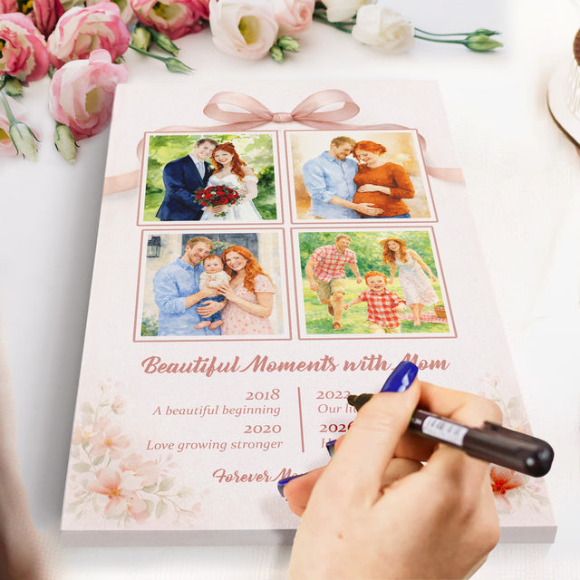Personalized Mom Photo Collage Canvas Gift Family Moments Art