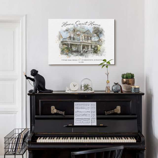 Custom Watercolor Home Portrait