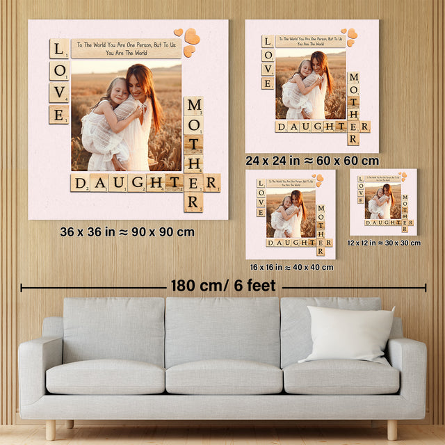 Personalized Mother Daughter Photo Canvas Wall Art
