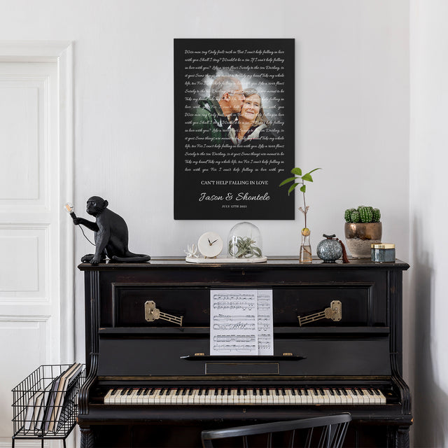 Custom Song Lyrics, Upload Photo, Canvas Wall Art, Gift For Wedding