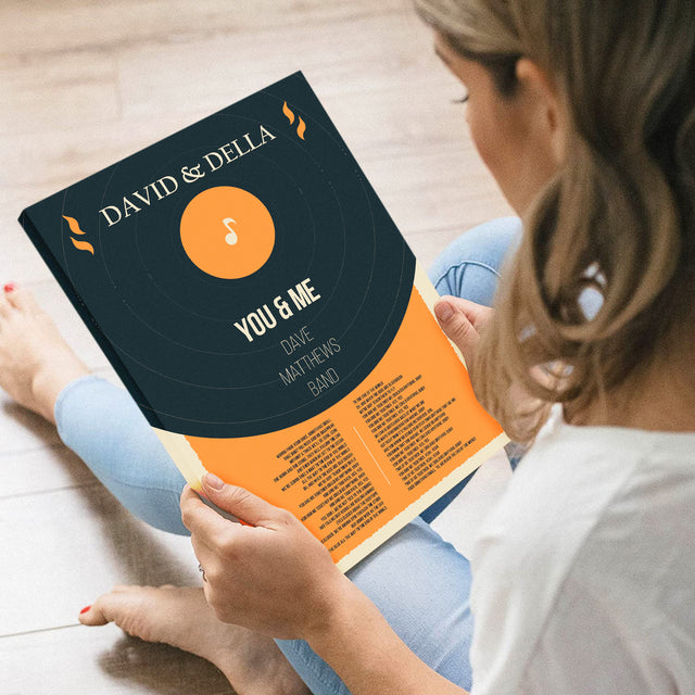 Nostalgic Vinyl Lyrics Canvas, Custom Song Lyrics And Name