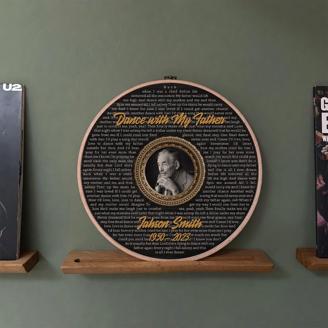 Personalized Song Lyrics Vinyl Record - Framed Round Wall Art - TONI05