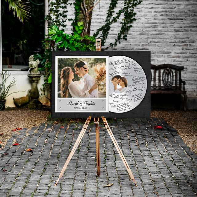 Personalized Vinyl Record Canvas, Wedding Guest Book Alternative