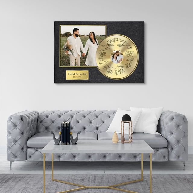 Custom Photo Wedding Guest Book Canvas Print, Wedding Guest Book Alternative