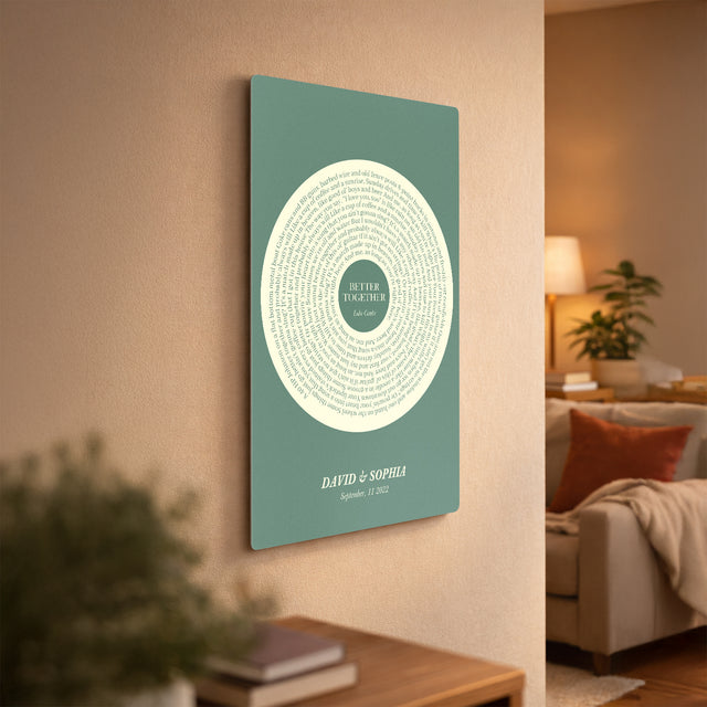 Personalized Minimal Song Lyrics Metal Print