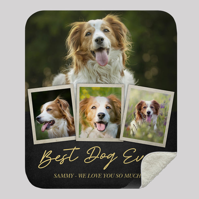 Best Dog Ever - Personalized Pet Photo Blanket