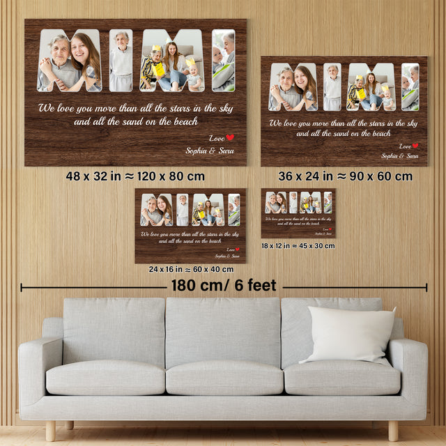 MiMi Custom Photo - Customizable Dark Wood Background Canvas
