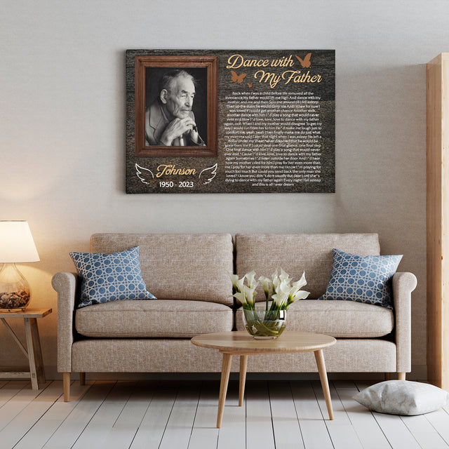 Personalized Memorial Canvas with Frame, Song Lyrics On Canvas