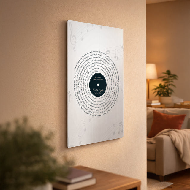 Personalized Song Lyrics - Vinyl Record Metal Print