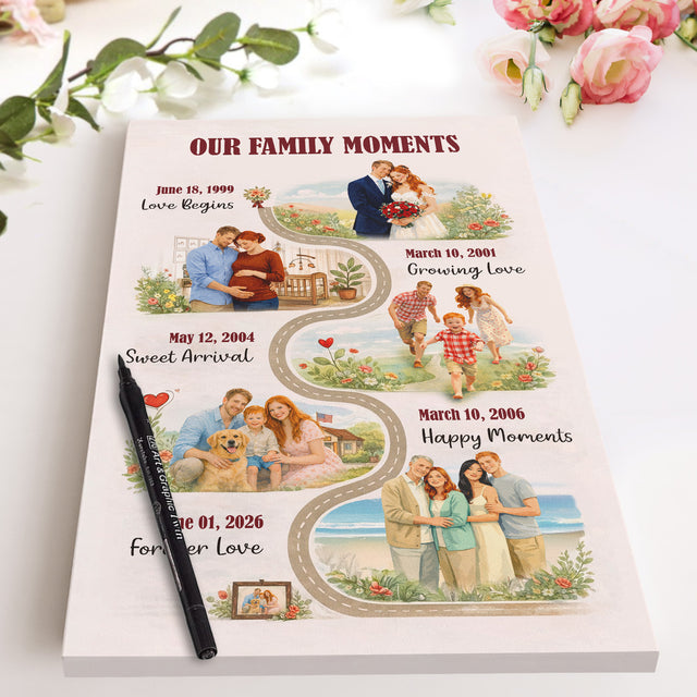 Personalized Family Timeline Canvas Custom Family Moments Gift