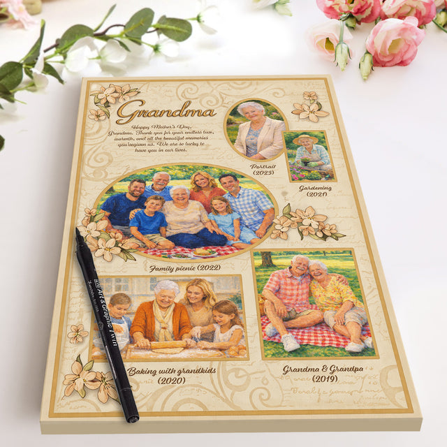 Personalized Grandma Canvas – Custom Photo Collage Gift for Grandma