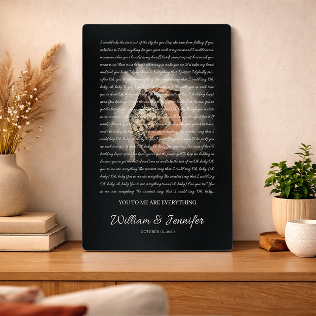 Personalized Song Lyrics & Photo Metal Print