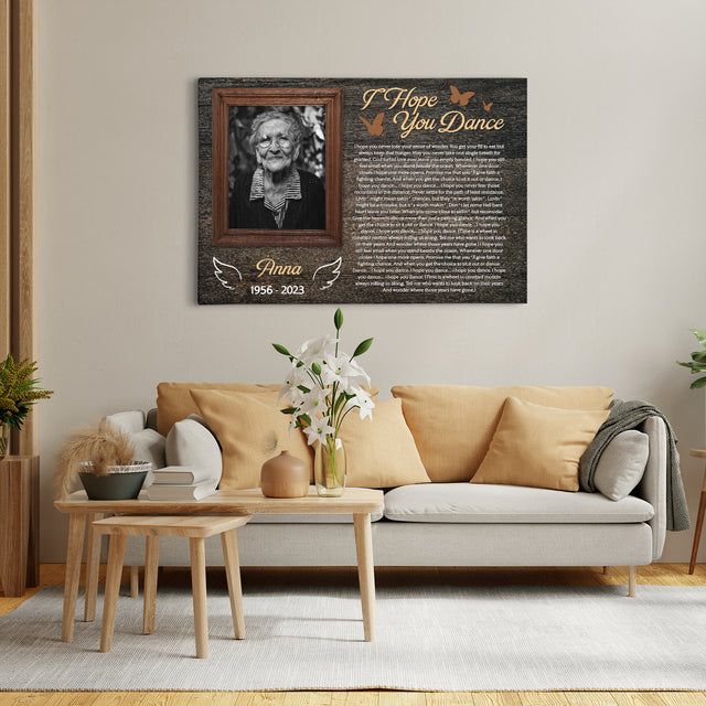 Personalized Memorial Canvas with Frame, Song Lyrics On Canvas