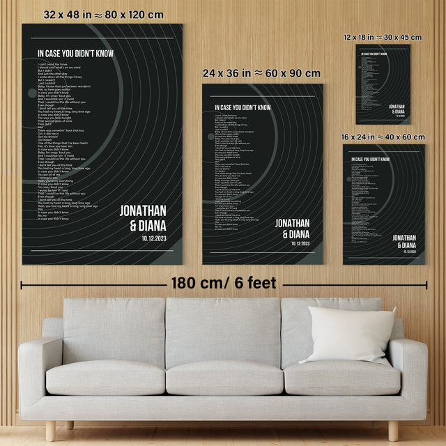 Personalized Classic Vinyl Record Canvas, Custom Song And Name