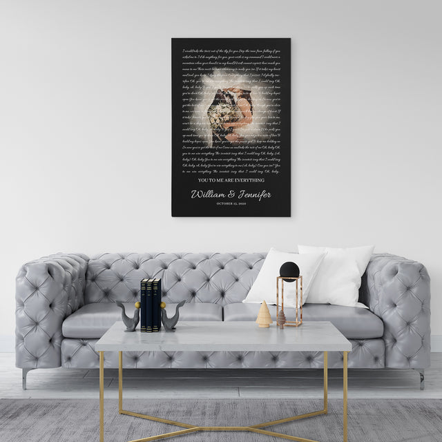 Custom Song Lyrics, Upload Photo, Canvas Wall Art, Gift For Wedding