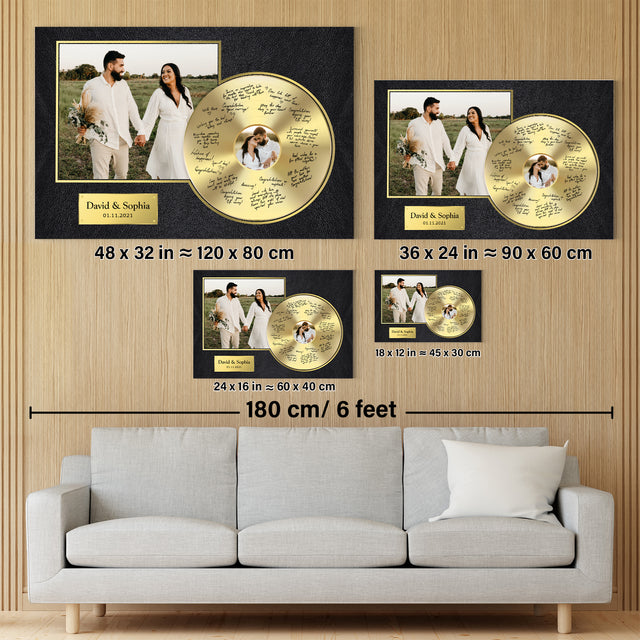 Custom Photo Wedding Guest Book Canvas Print, Wedding Guest Book Alternative