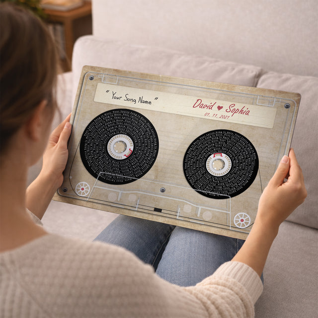 Personalized Cassette Tape Song Lyrics Metal Print