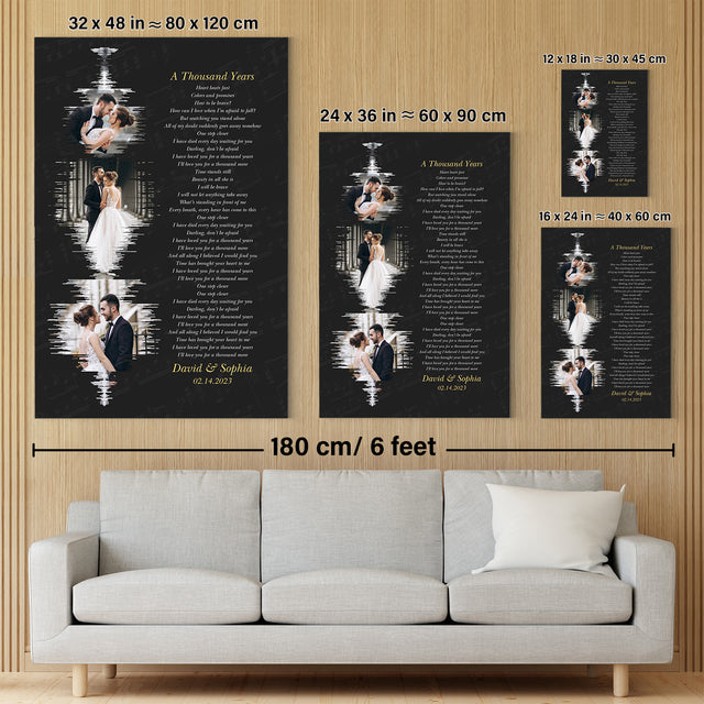 Custom Song Lyrics, Upload Photo, Canvas Wall Art, Custom Name And Date
