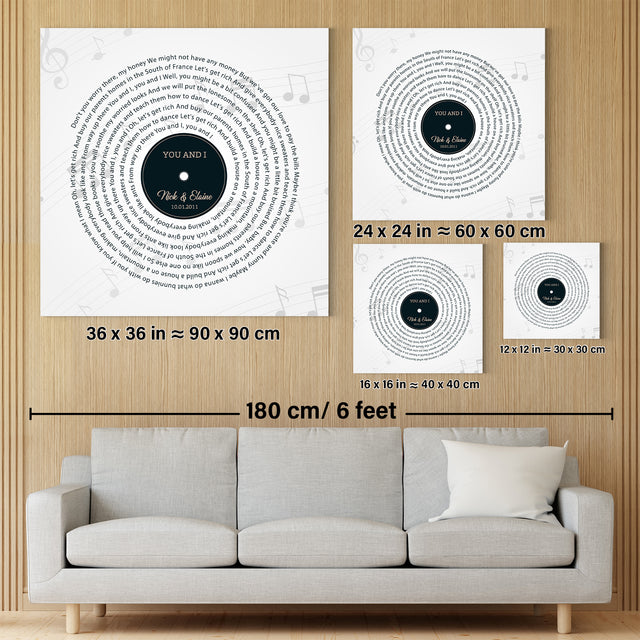 Custom Song Lyrics And Text White Background Canvas