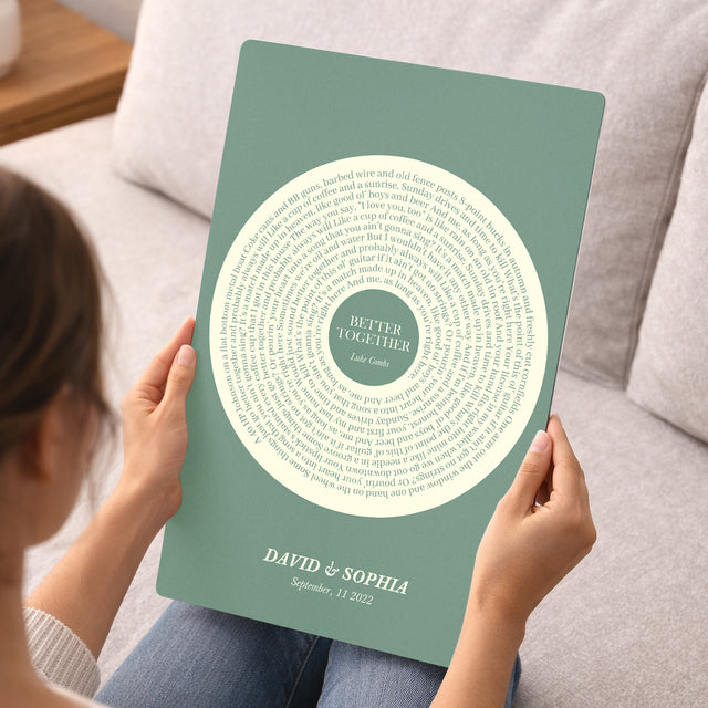 Personalized Minimal Song Lyrics Metal Print