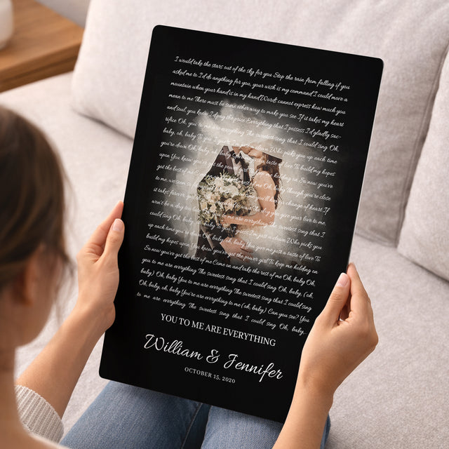Personalized Song Lyrics & Photo Metal Print