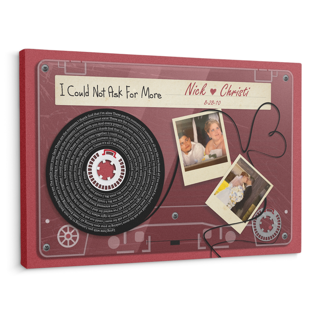 Personalized Song Lyrics and Photo Cassette Tape Canvas