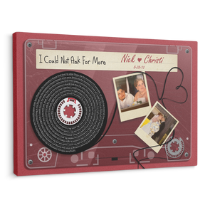 Personalized Song Lyrics and Photo Cassette Tape Canvas